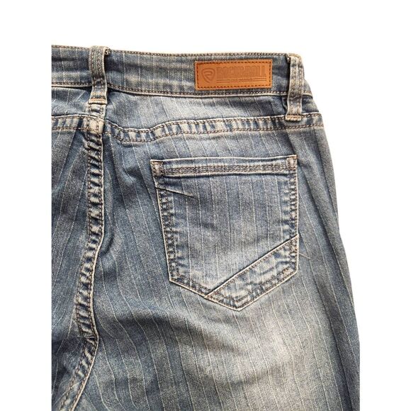 Rock & Roll Cowboy Denim Flare Striped Jeans womens 30x31* measured raw hem - Picture 9 of 9